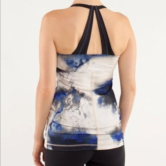 Lululemon Athletica Scoop Me Up Tank Milky Way Multi Print/Black Racerback 8 - Picture 2 of 8